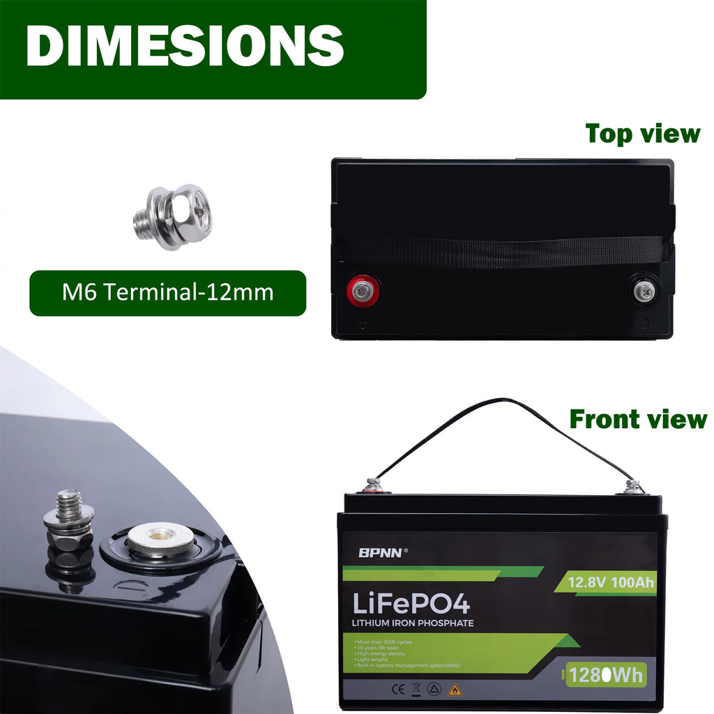 12V 100Ah LiFePO4 Lithium Battery N942