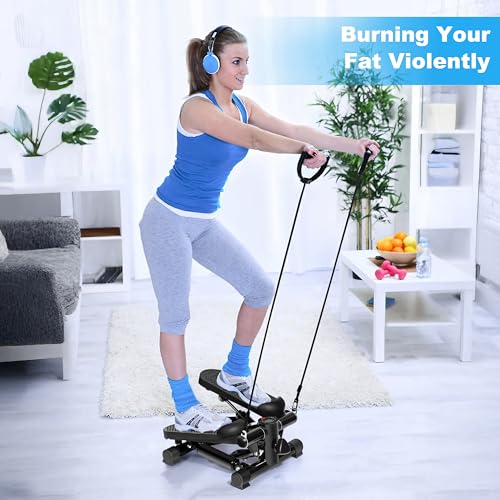 Adjustable Height Hydraulic Stepper with Resistance Bands & Non-Slip Mat Y8883