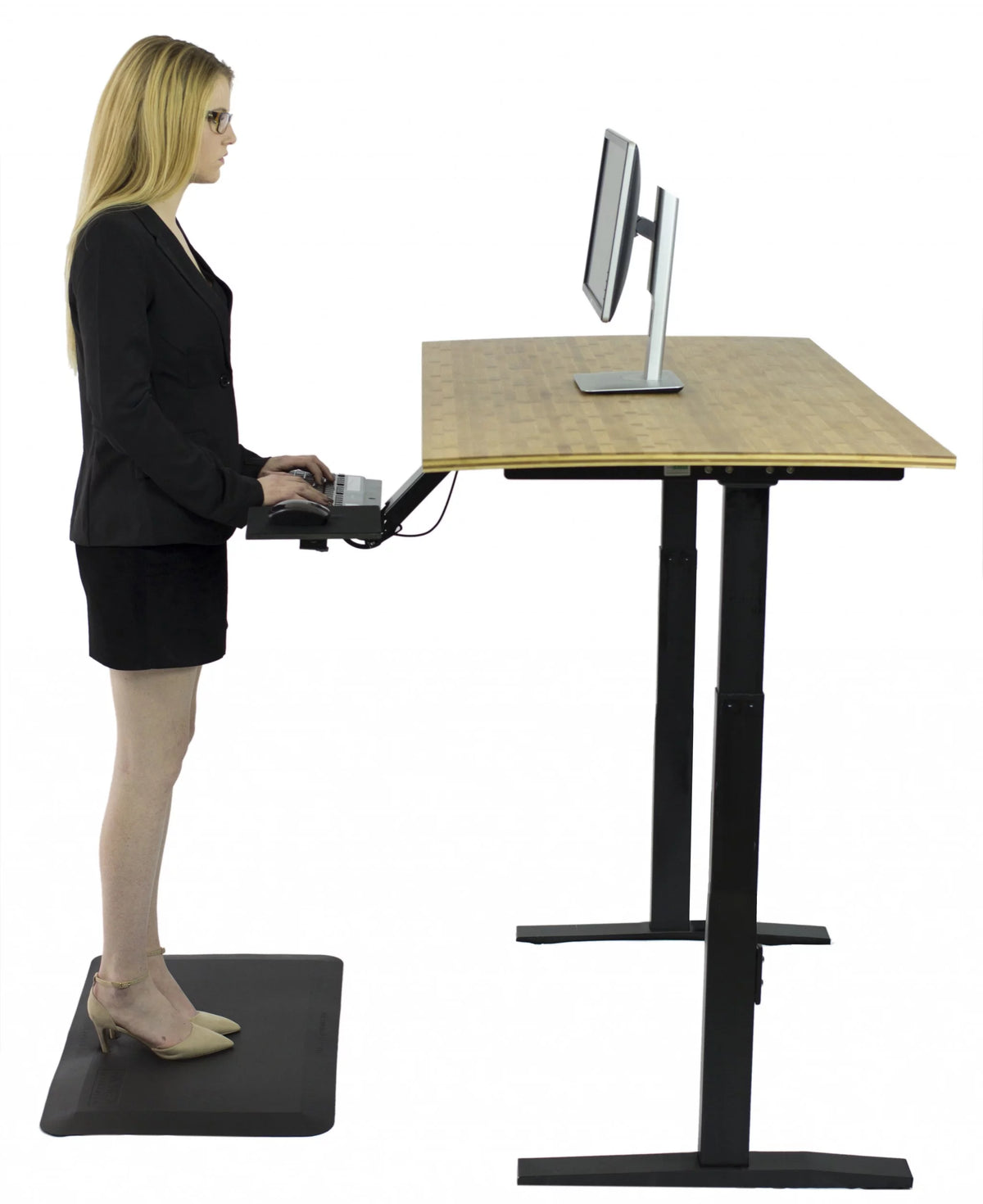 Natural Bamboo Dual Motor Adjustable Computer Desk A166