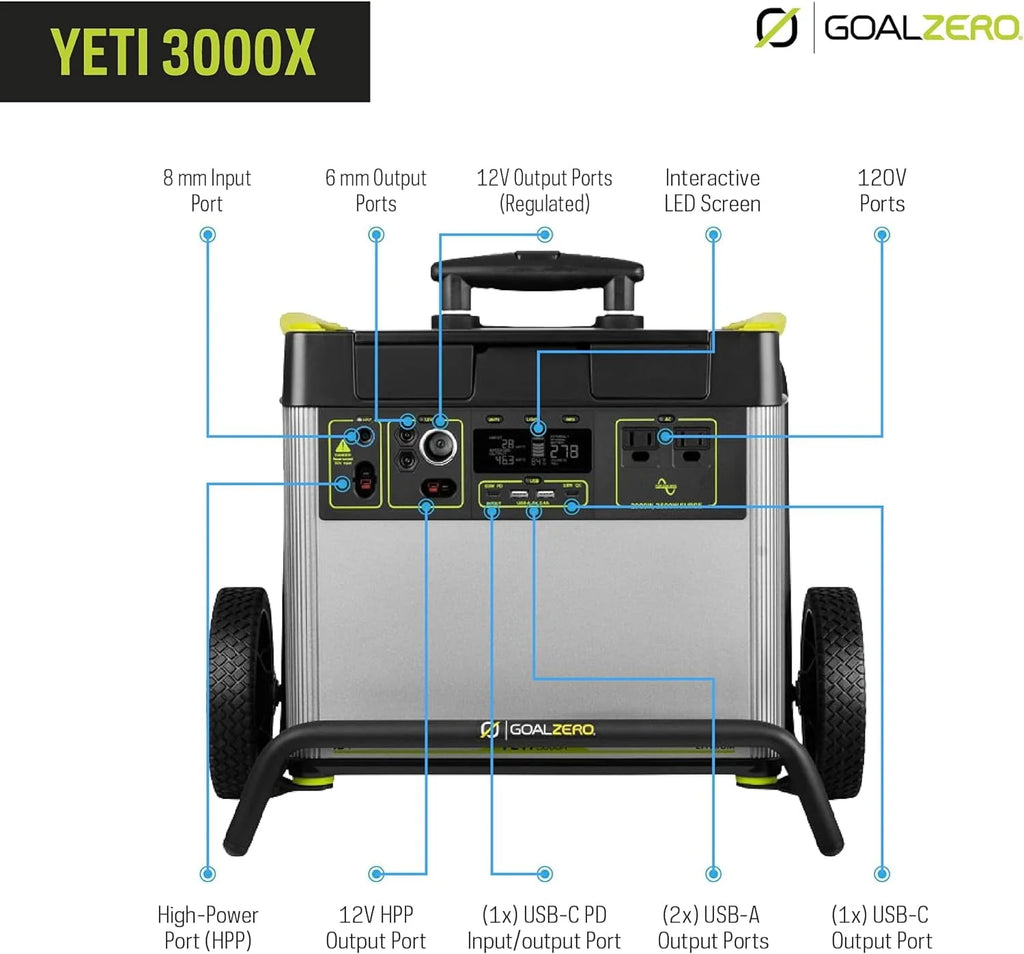 Portable Power Station 3032Wh Lithium Battery Generator 2000 Watt AC Inverter D9880