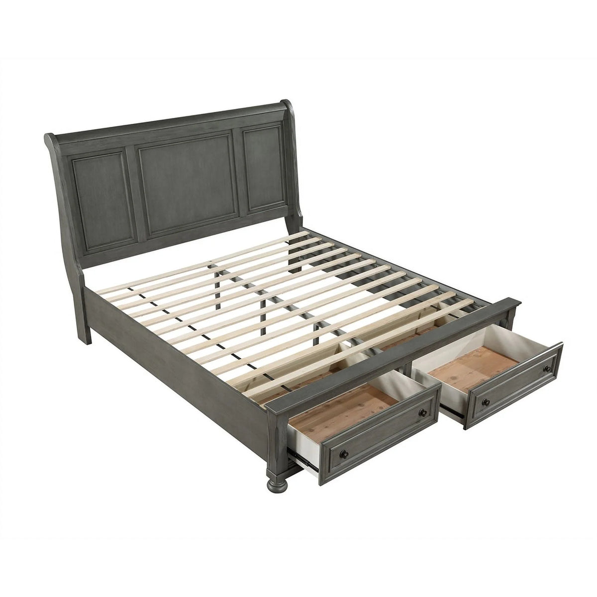 5PC King Bedroom Set with Wood & Rustic Gray Finish A14913
