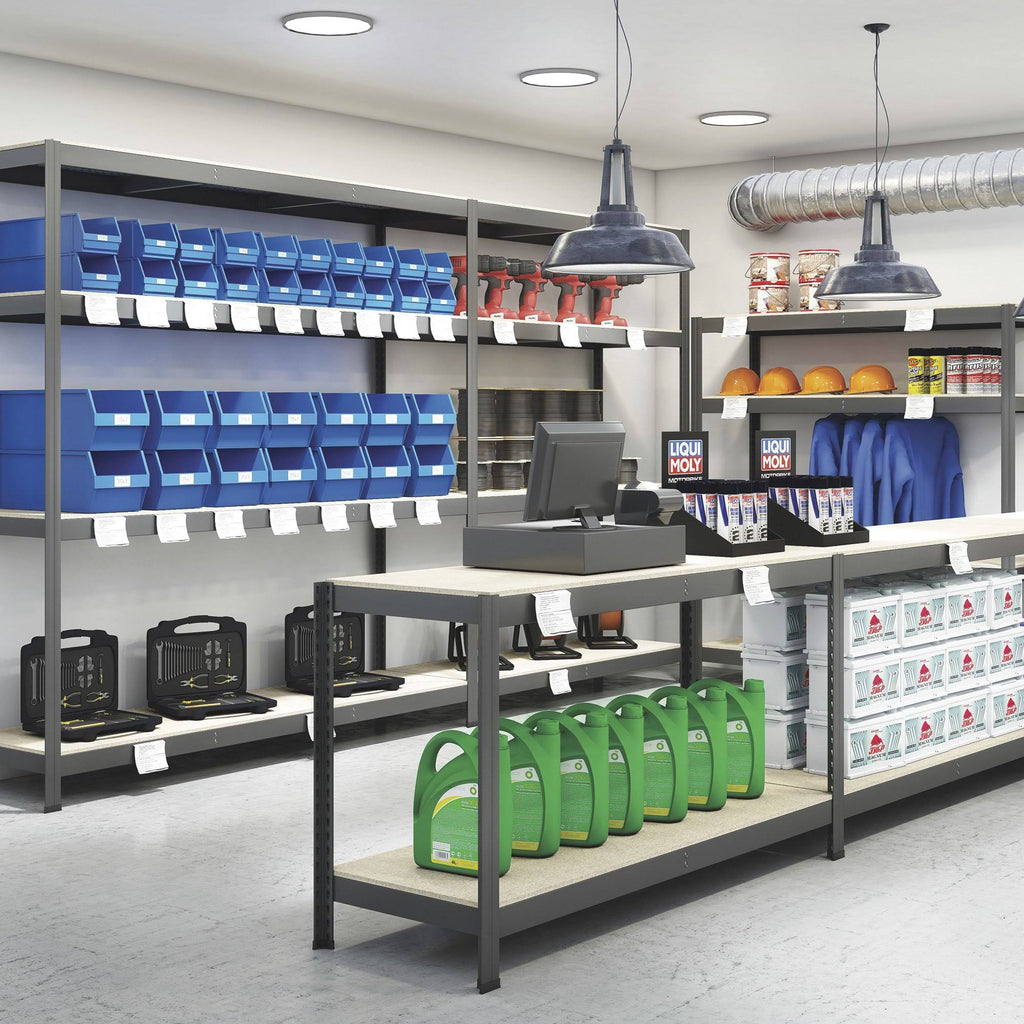 Industrial Shelving 4 Shelf Racks 71Inch W x 24inch D 1200-lb. Capacity per Shelf D1844