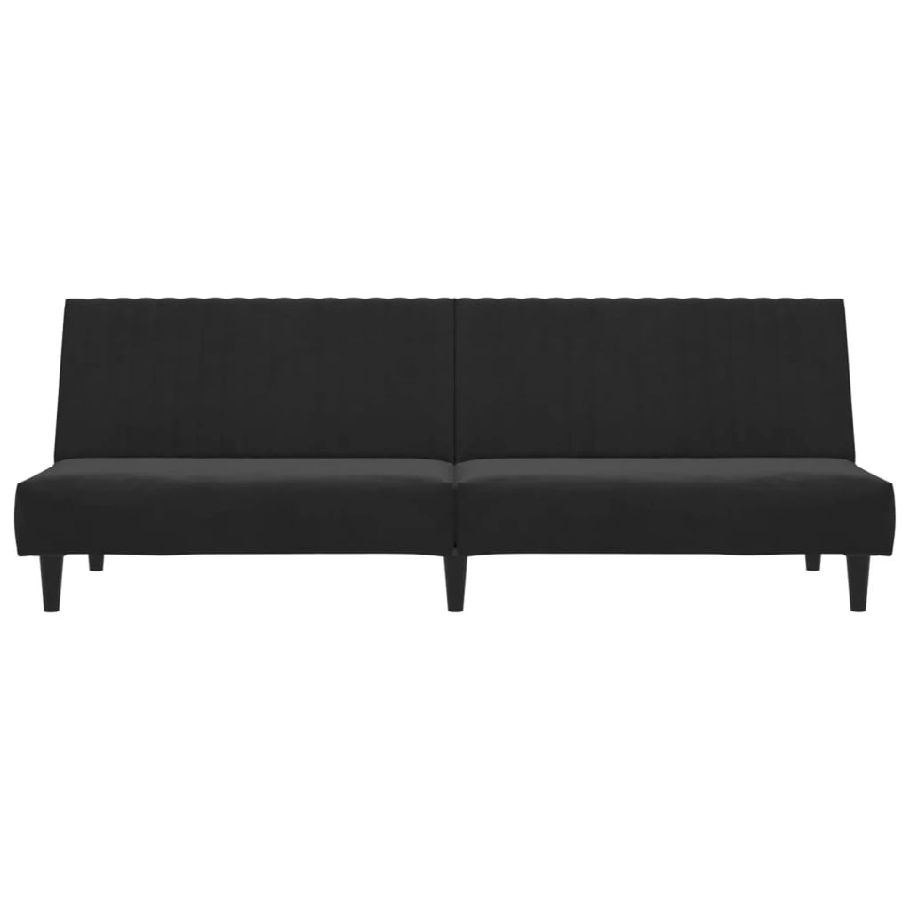 Black Velvet 2-Seater Sofa Bed V959