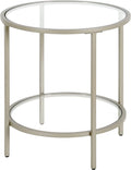 20" Round Glass Shelf Side Table A5367