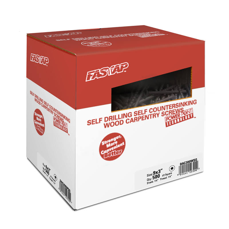 Black Oxide Steel Square Countersink Head Wood Screws Pack of 1000 V41816
