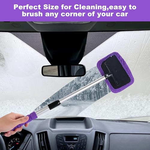 Microfiber Cloth Car Cleaning Tool with Extendable Handle and Reusable Cloth O689076