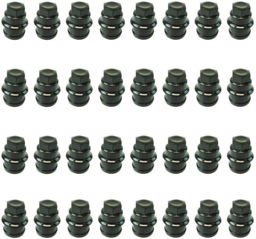 Black Plastic Wheel Lug Nut Cap Set of 32 U348447