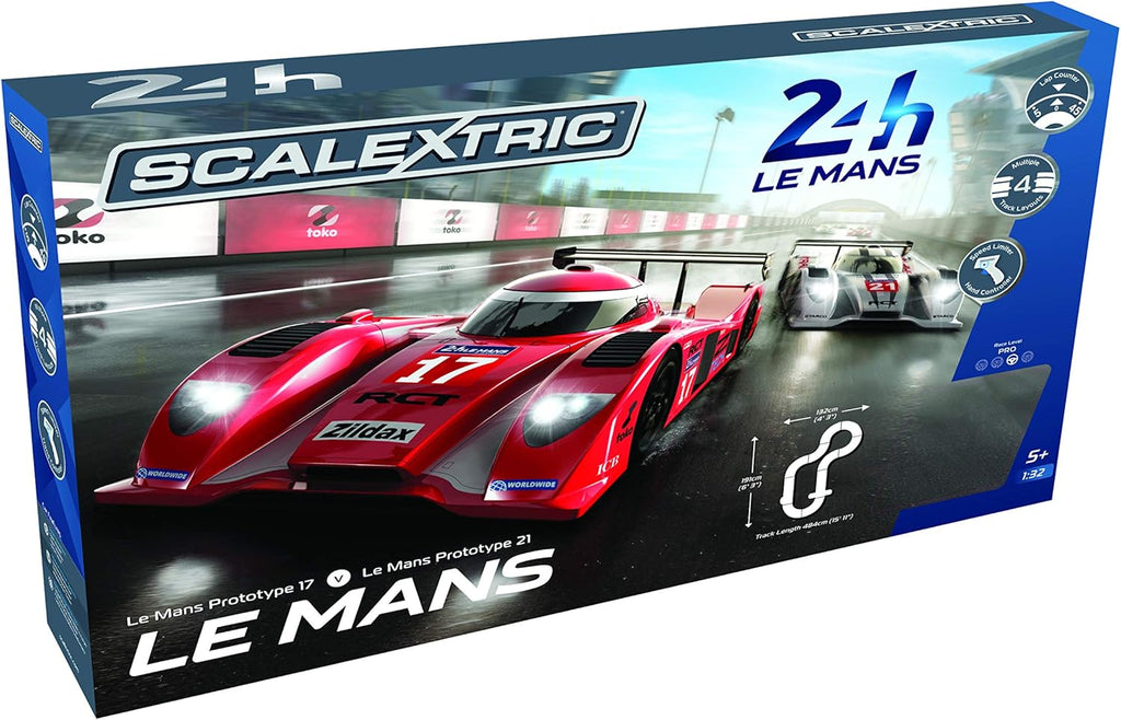 Red/White/Black 1:32 Slot Car Race Track Set D5477