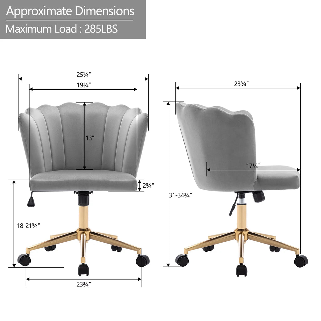 Velvet Swivel Office Chair E71716