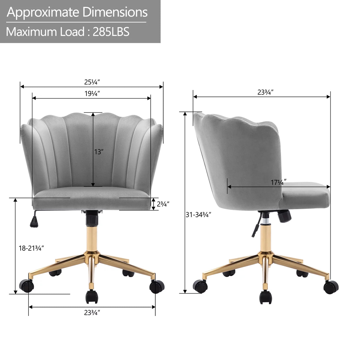 Velvet Swivel Office Chair E71716