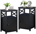 Antique Brown Storage Cabinet Side Table Set of 2 A3441