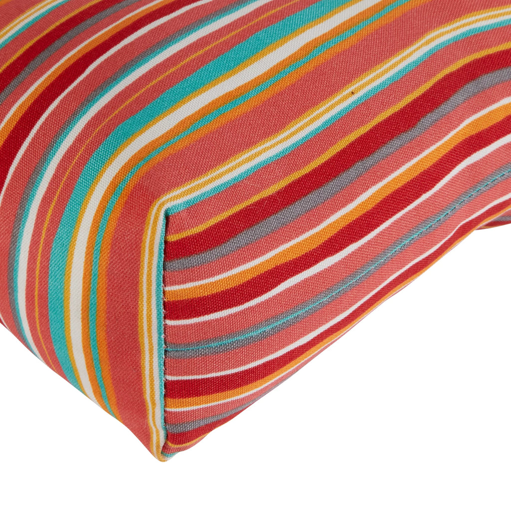Watermelon Stripe 20 in. Square Outdoor Tufted Seat Cushion Set of 2 P89198