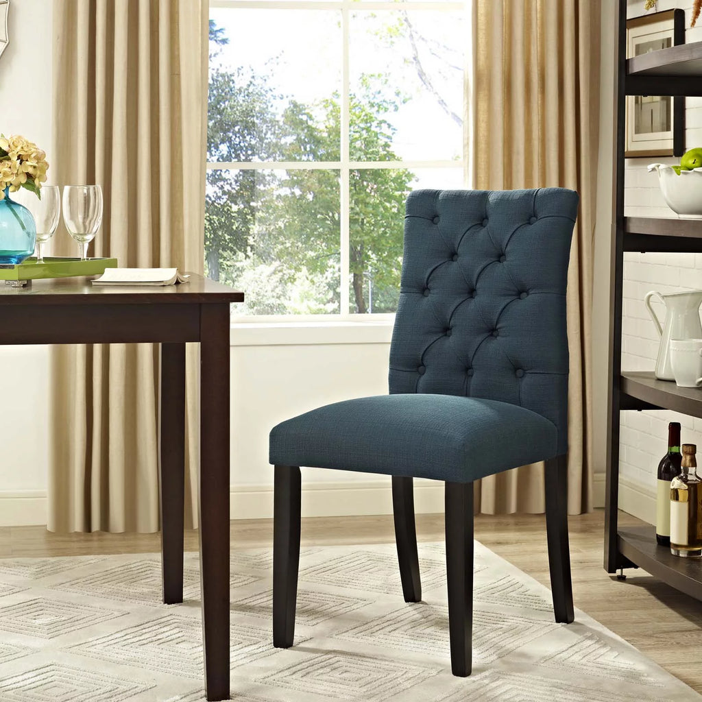 Azure Button Tufted Fabric Dining Chair I709667