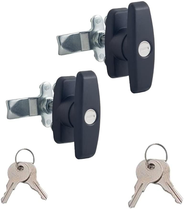 2 PCS T-Handle Door Lock Latch ABS Zinc Alloy Lock Body Kit F3234