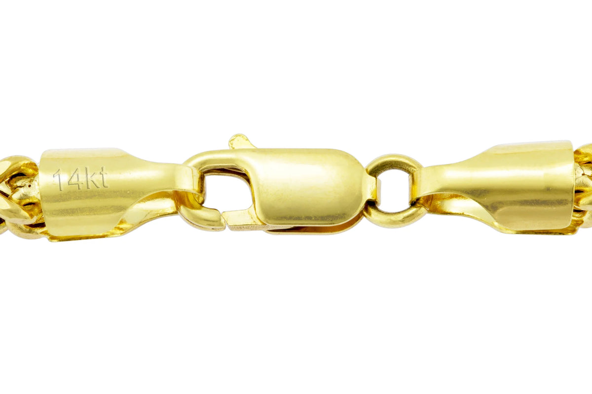14k Yellow Gold 4.5mm Franco Chain Necklace 18" - 26" J2037