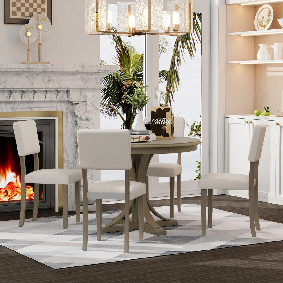 5-Piece Round Dining Table Set with Chairs N31275