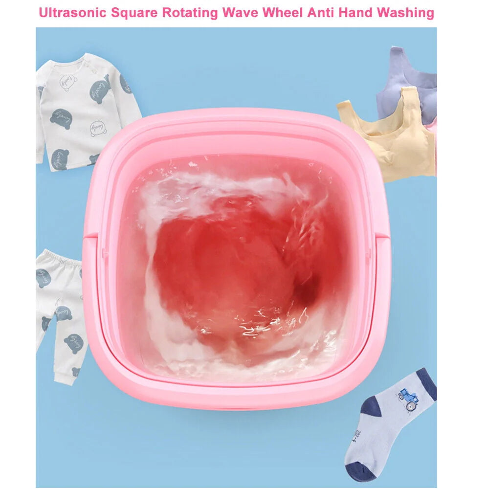 Mini Folding Portable Washing Machine with Dryer Bucket Blue R11759