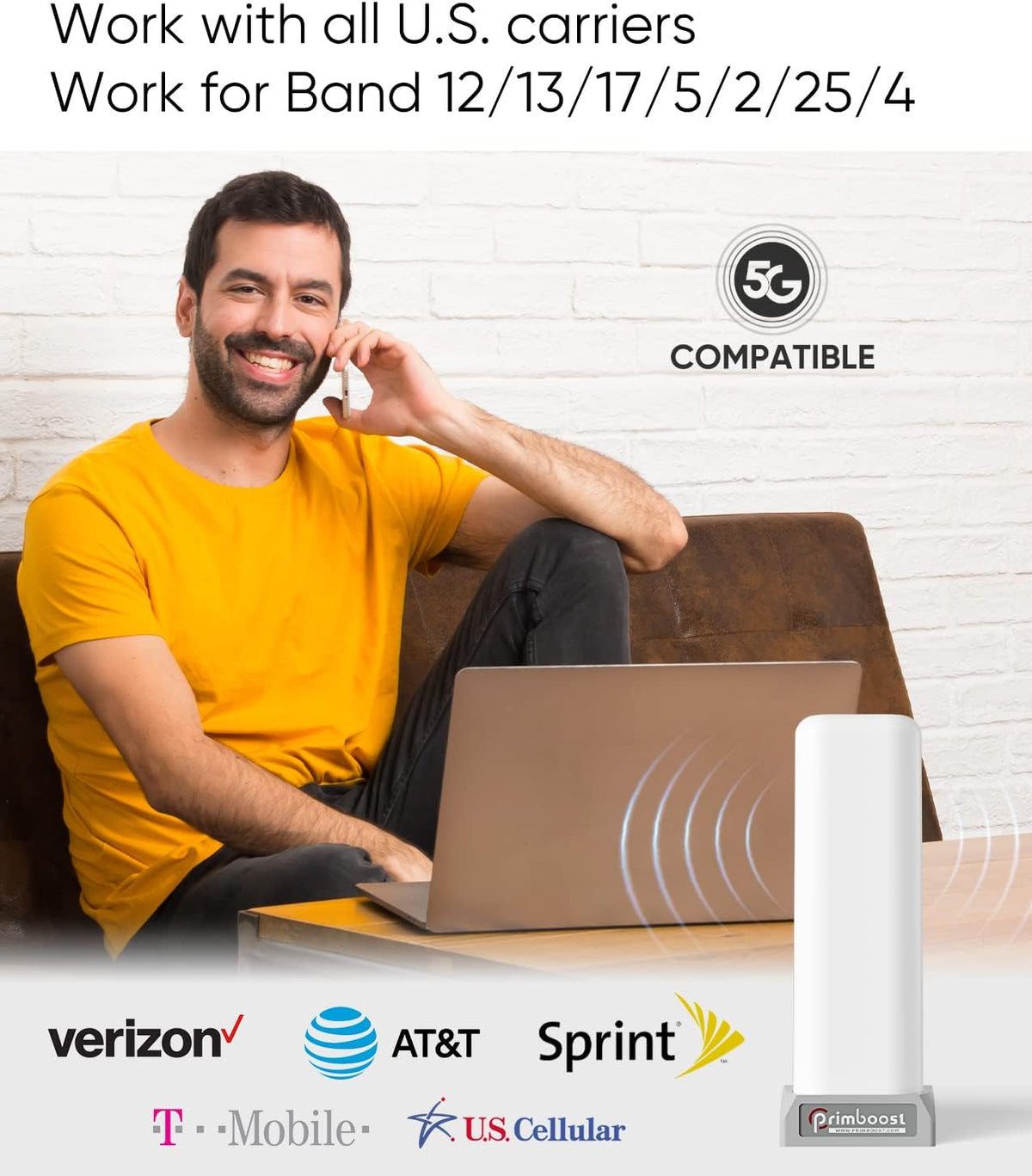 Cell Phone Signal Booster for Home and Office, 4G LTE & 5G up to 5,000 sq ft, FCC Approved M75778