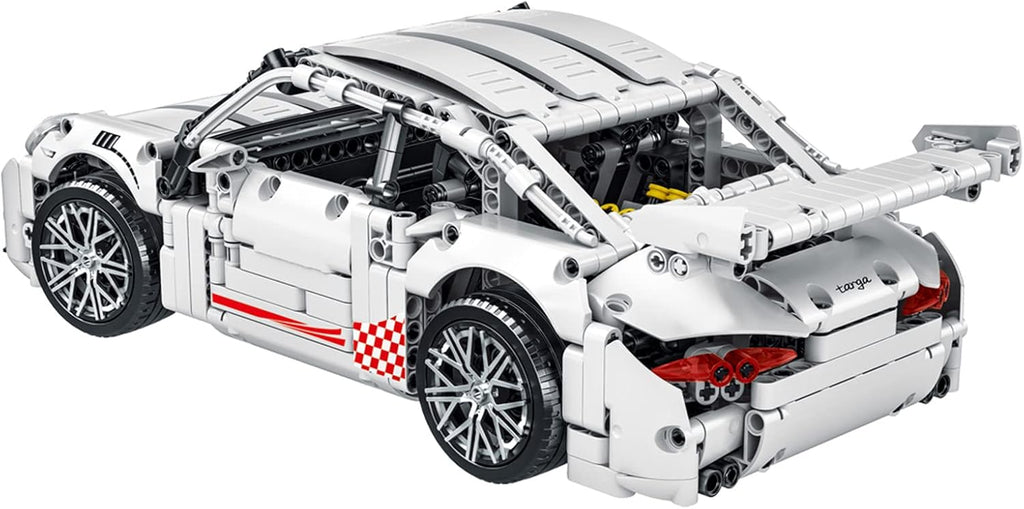 White GT3 Racing Car MOC Building Blocks Construction Toy, 1:14 Scale Sports Car Model, 1268 Pcs, Pack of 2 D6740