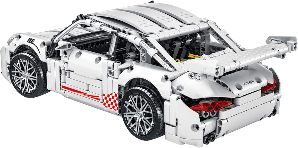 White GT3 Racing Car MOC Building Blocks Construction Toy, 1:14 Scale Sports Car Model, 1268 Pcs, Pack of 2 D6740