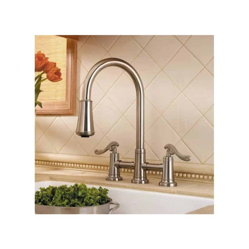 Brushed Nickel 2-Handle Pull-Down Kitchen Faucet J528905