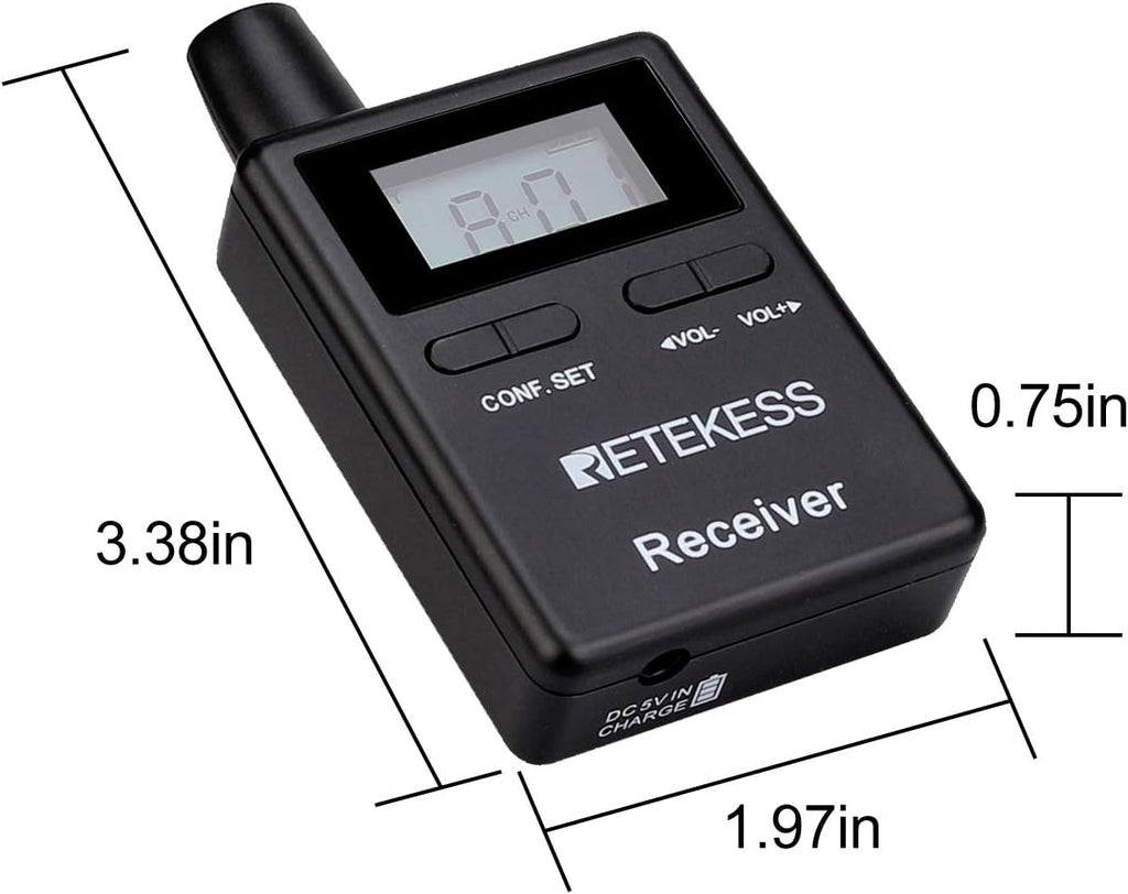 Wireless Tour Guide System, Case of 1 Transmitter and 10 Receivers F664