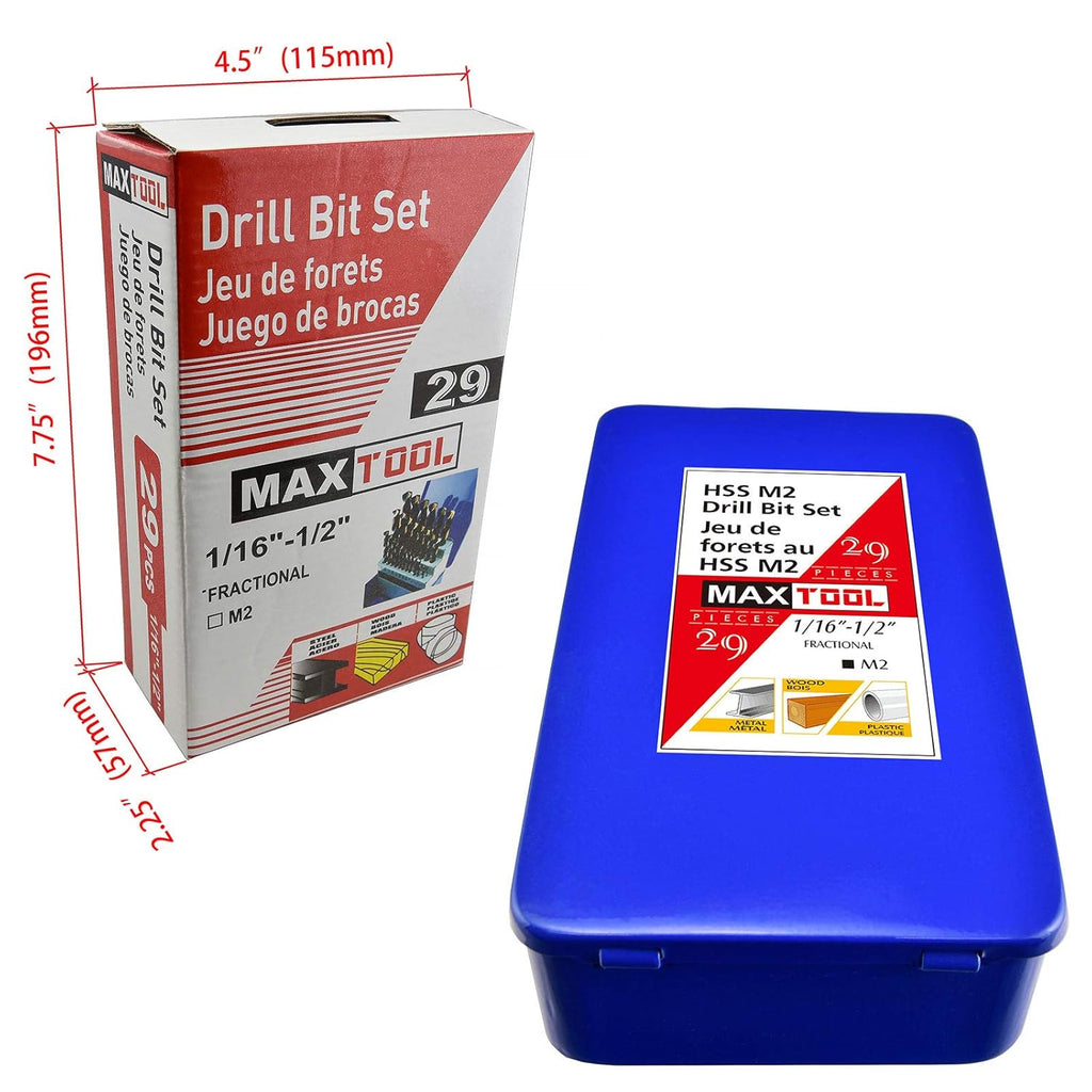 29 Piece High Speed Steel M2 Twist Drill Bit Set J77380