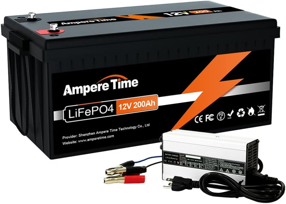 12V 100Ah LiFePO4 Battery with 14.6V 10A Charger, 100A BMS B24583