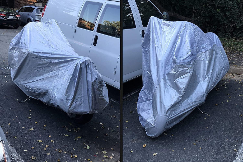 Motorcycle Cover with Reinforced Securing Straps and Storage Bag H968329