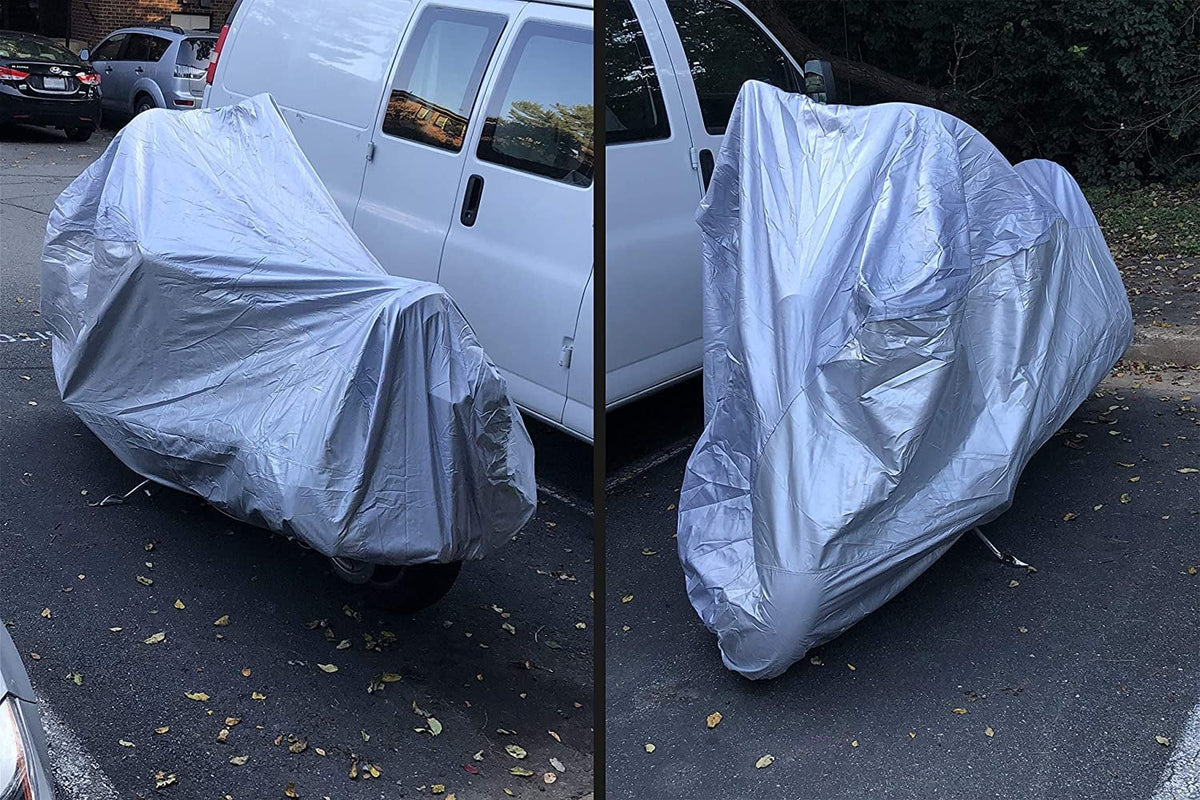 Motorcycle Cover with Reinforced Securing Straps and Storage Bag H968329