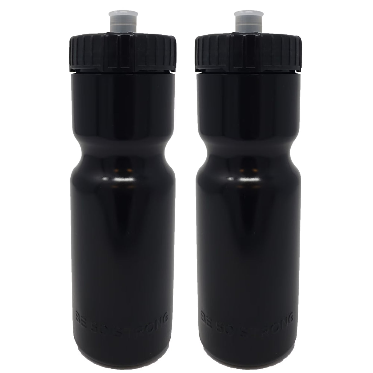 50 Strong Sports Squeeze Water Bottle 2 Pack - 22 oz. BPA Free Easy Open Push/Pull Cap - Fits in Most Bike Cages R6562