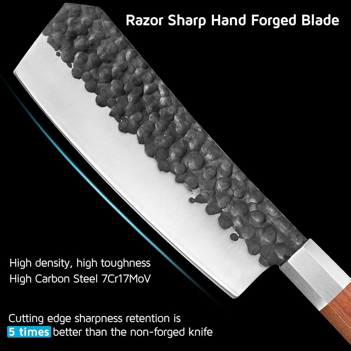 Black 7 inch High Carbon Steel Bone Chopping Knife L121
