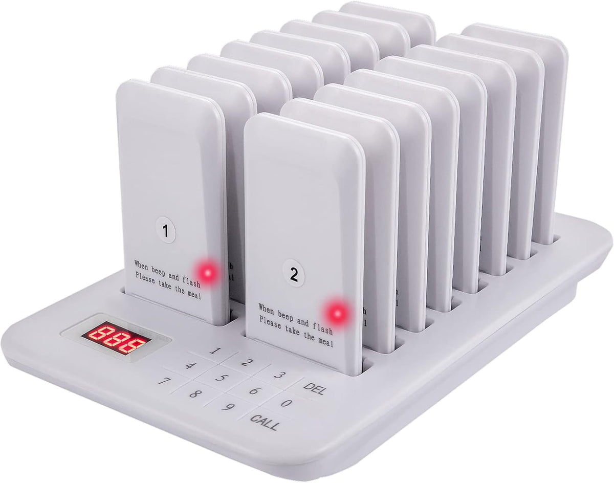 Wireless Paging Queuing Calling System with Vibration, Flashing and Buzzer K612