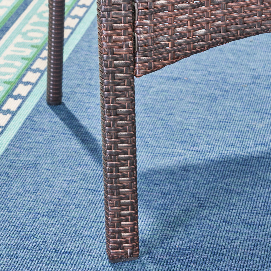 5 Piece Wicker and Acacia Wood Dining Set F34013
