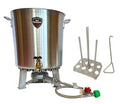 60 Quart Turkey Fryer Pot with Drain Valve, Lid, and Turkey Rack Y19298