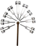 9pc Weighted Tuning Forks with Wood Hammer Mallet M124638