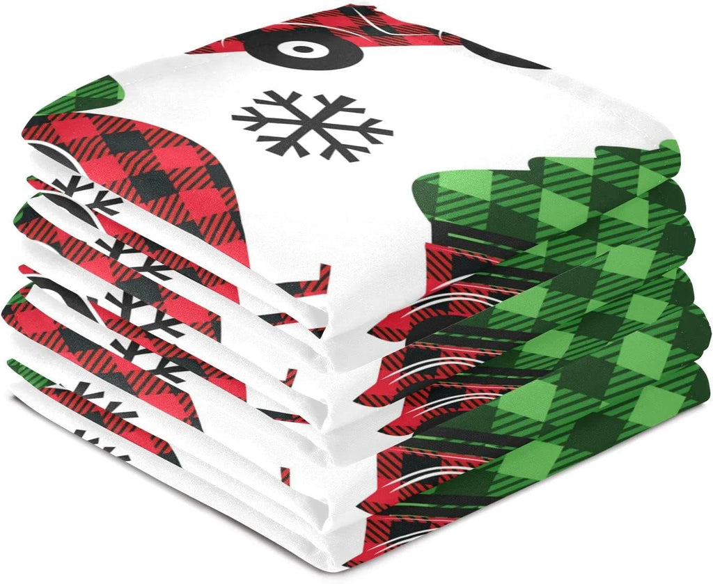 Plaid Red Kitchen Towels Set of 4 28'' x 18'' I610