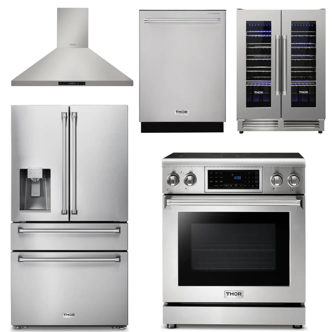 30 Electric Range, Range Hood, Refrigerator, Dishwasher, Wine Cooler M504