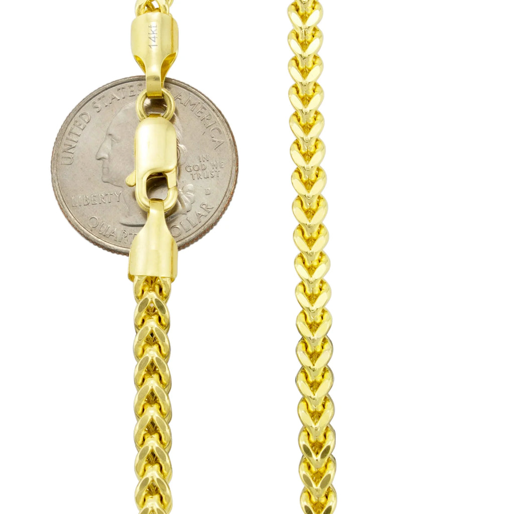 14k Yellow Gold 4.5mm Franco Chain Necklace 18" - 26" J2037