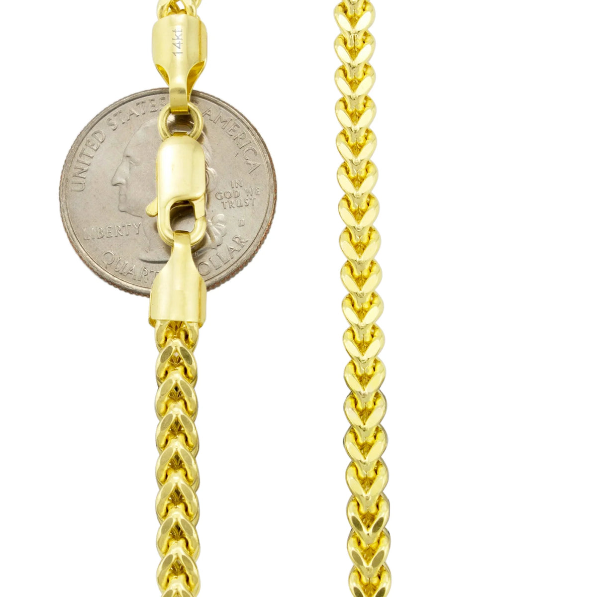 14k Yellow Gold 4.5mm Franco Chain Necklace 18" - 26" J2037