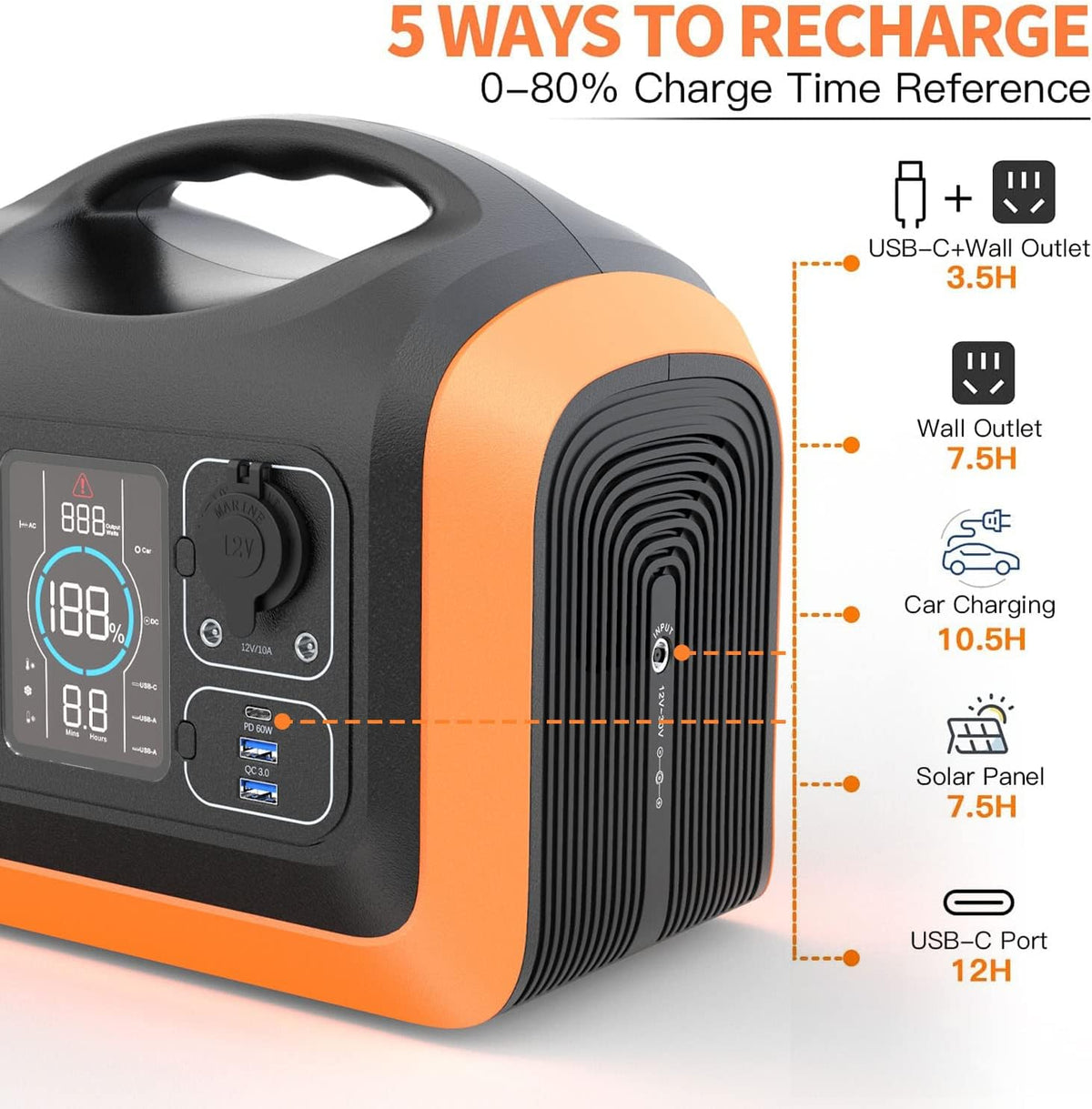 Portable Power Station 595Wh Lithium Battery 600W AC Outlet P90873