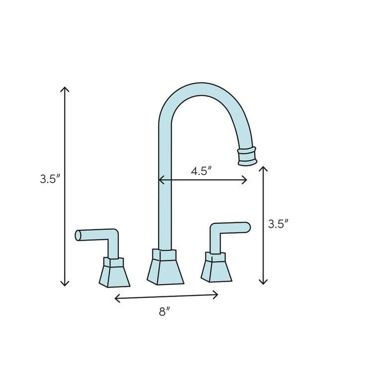 Chrome Two Handle Mini Widespread Lavatory Faucet with Retail Pop-Up J7857
