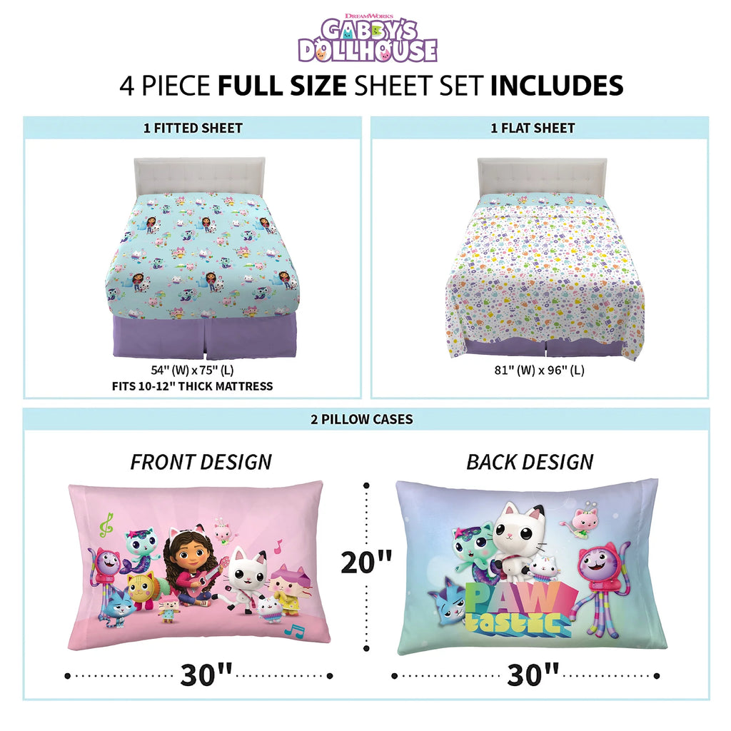 Kids Full Sheet Set, White and Blue M83816