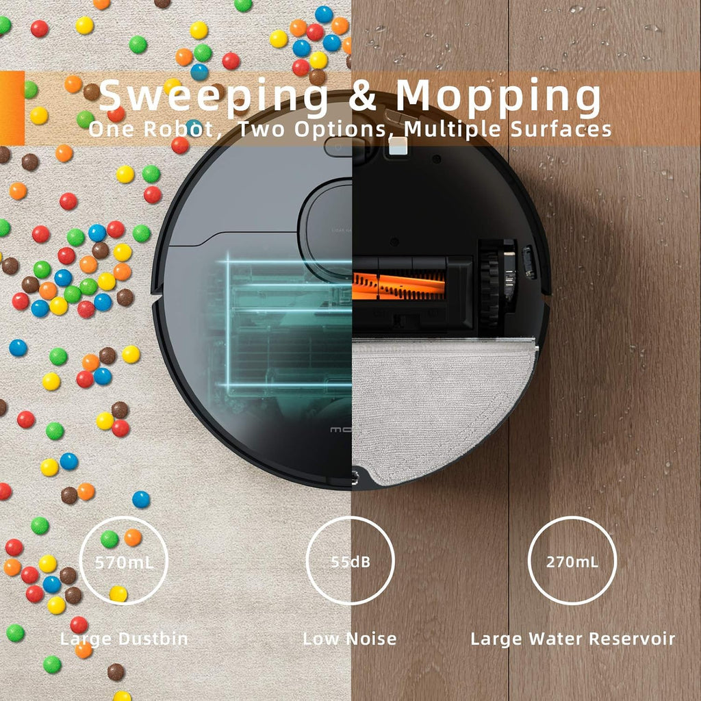 Robot Vacuum and Mop with Lidar Navigation, 4000Pa Suction, 5200mAh Battery G200423