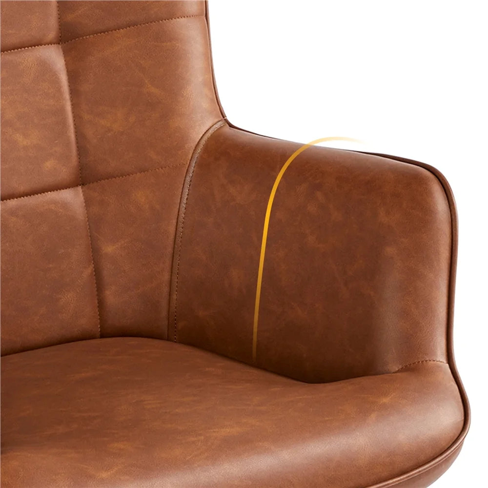 Brown Faux Leather Accent Chair H250