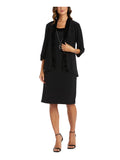 Black Beaded Sheath Dress 10 F563