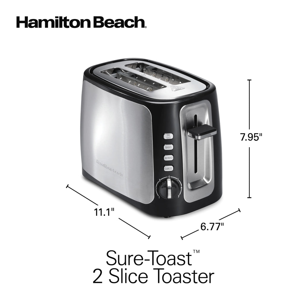 2 Slice Toaster with Toast Boost, Black with Stainless Steel Accents C734968
