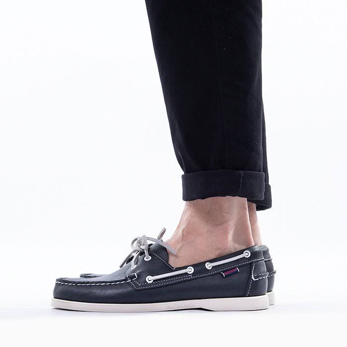 Blue Navy Leather Boat Shoes N41578