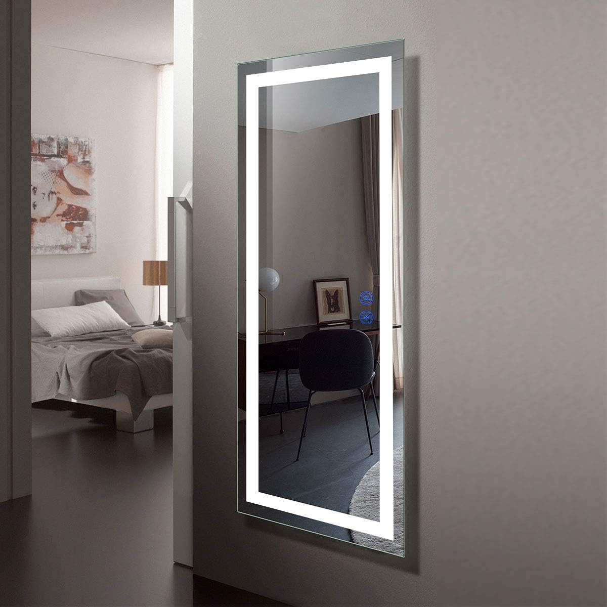 Dimmable LED Bathroom Mirror with Anti-Fog and Bluetooth Function T140309
