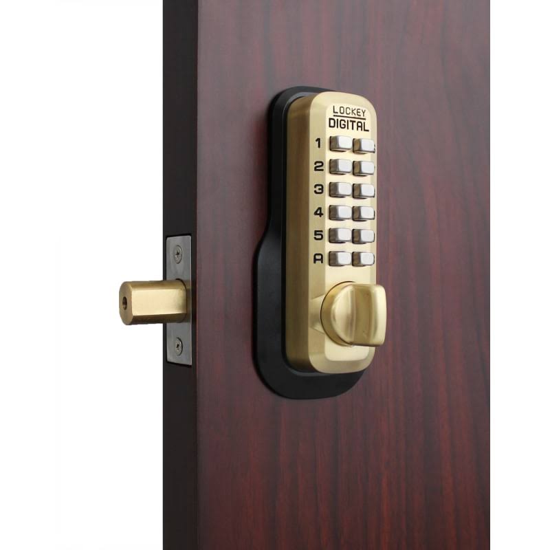 Satin Brass Mechanical Keyless Combination Deadbolt Lock Y76712